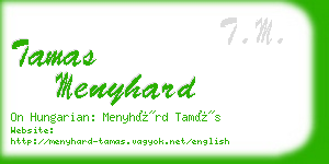 tamas menyhard business card